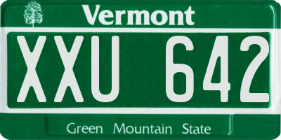 VT license plate XXU642