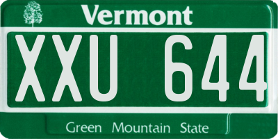 VT license plate XXU644