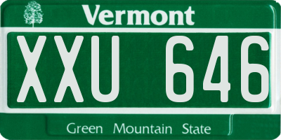 VT license plate XXU646
