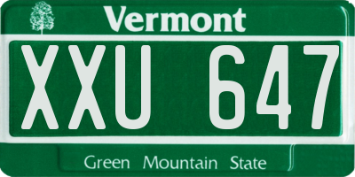 VT license plate XXU647