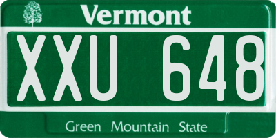 VT license plate XXU648