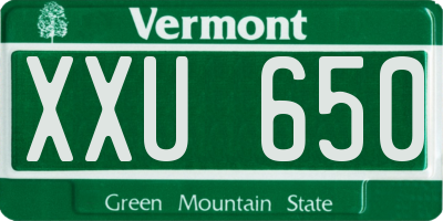 VT license plate XXU650