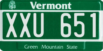 VT license plate XXU651