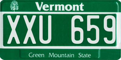 VT license plate XXU659
