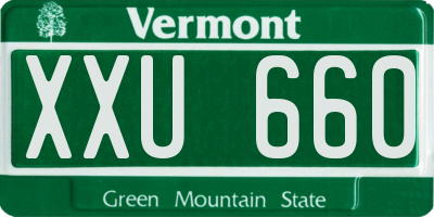 VT license plate XXU660