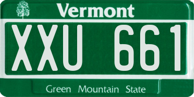 VT license plate XXU661