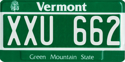 VT license plate XXU662