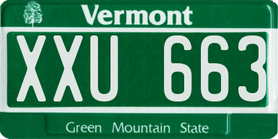 VT license plate XXU663