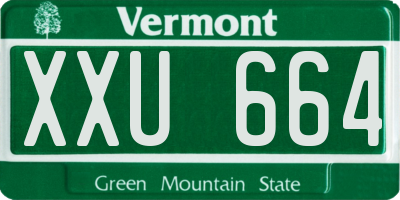 VT license plate XXU664