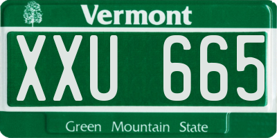 VT license plate XXU665