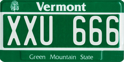 VT license plate XXU666