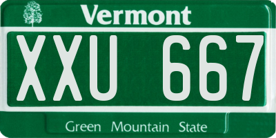 VT license plate XXU667