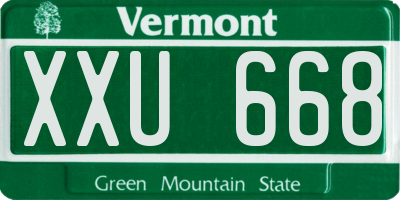 VT license plate XXU668