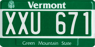 VT license plate XXU671