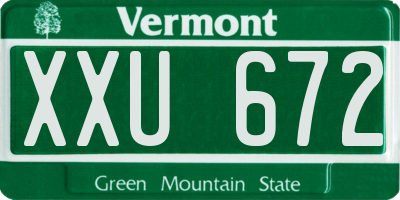 VT license plate XXU672
