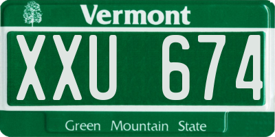 VT license plate XXU674