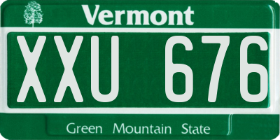 VT license plate XXU676