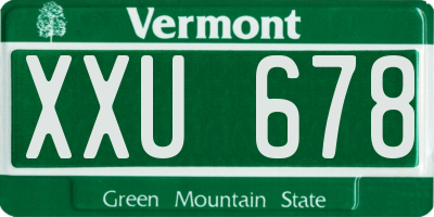 VT license plate XXU678