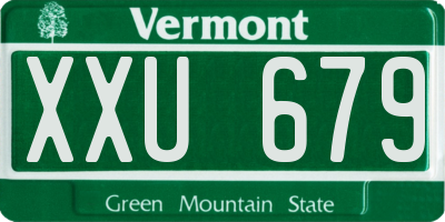 VT license plate XXU679