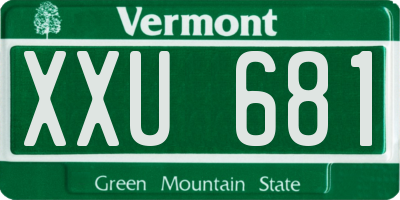 VT license plate XXU681