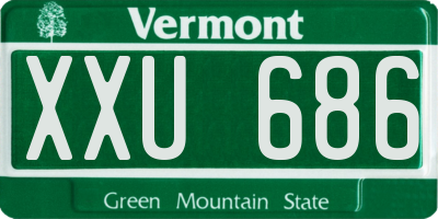 VT license plate XXU686