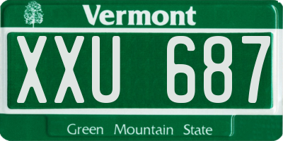 VT license plate XXU687