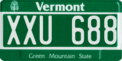VT license plate XXU688