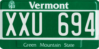 VT license plate XXU694