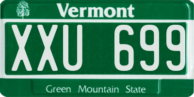 VT license plate XXU699