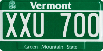 VT license plate XXU700