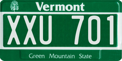 VT license plate XXU701