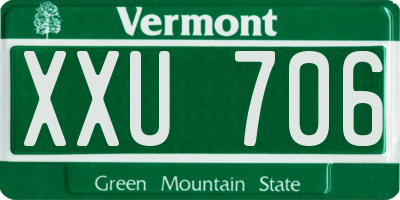 VT license plate XXU706