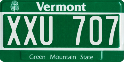VT license plate XXU707