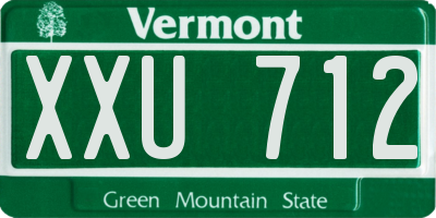 VT license plate XXU712