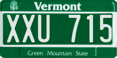 VT license plate XXU715