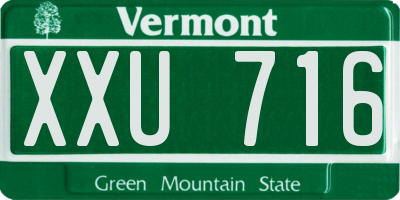 VT license plate XXU716
