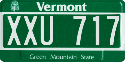 VT license plate XXU717