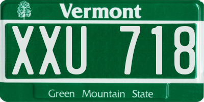 VT license plate XXU718