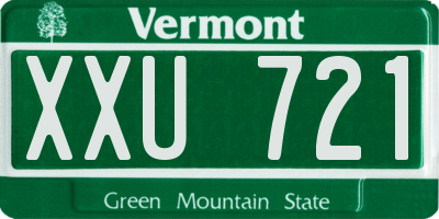 VT license plate XXU721