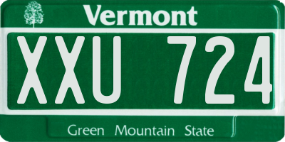 VT license plate XXU724