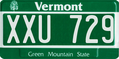 VT license plate XXU729