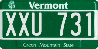 VT license plate XXU731