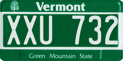 VT license plate XXU732