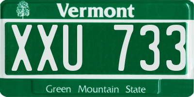 VT license plate XXU733