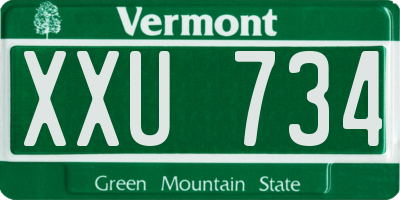 VT license plate XXU734