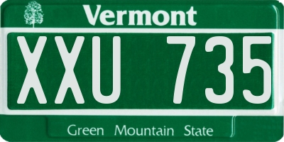 VT license plate XXU735
