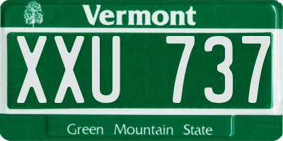 VT license plate XXU737