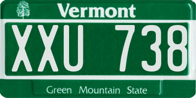 VT license plate XXU738
