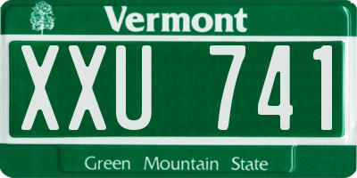 VT license plate XXU741