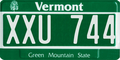 VT license plate XXU744